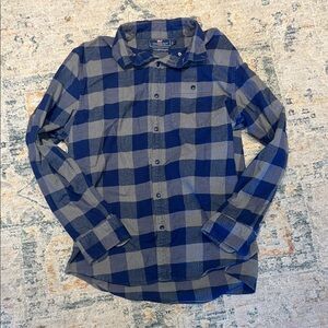 Vineyard Vines Blue and Gray Checkered Men's Flannel
